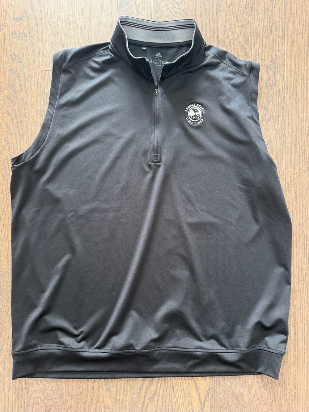 Adidas Pebble Beach Men’s Black Sleeveless 1/4 Zip Golf Vest